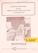 Sheffield-Sheffield Model 121, 122 Micro Form Grinder Operation & Service Manual 1952-121-122-No. 121-No. 122-04